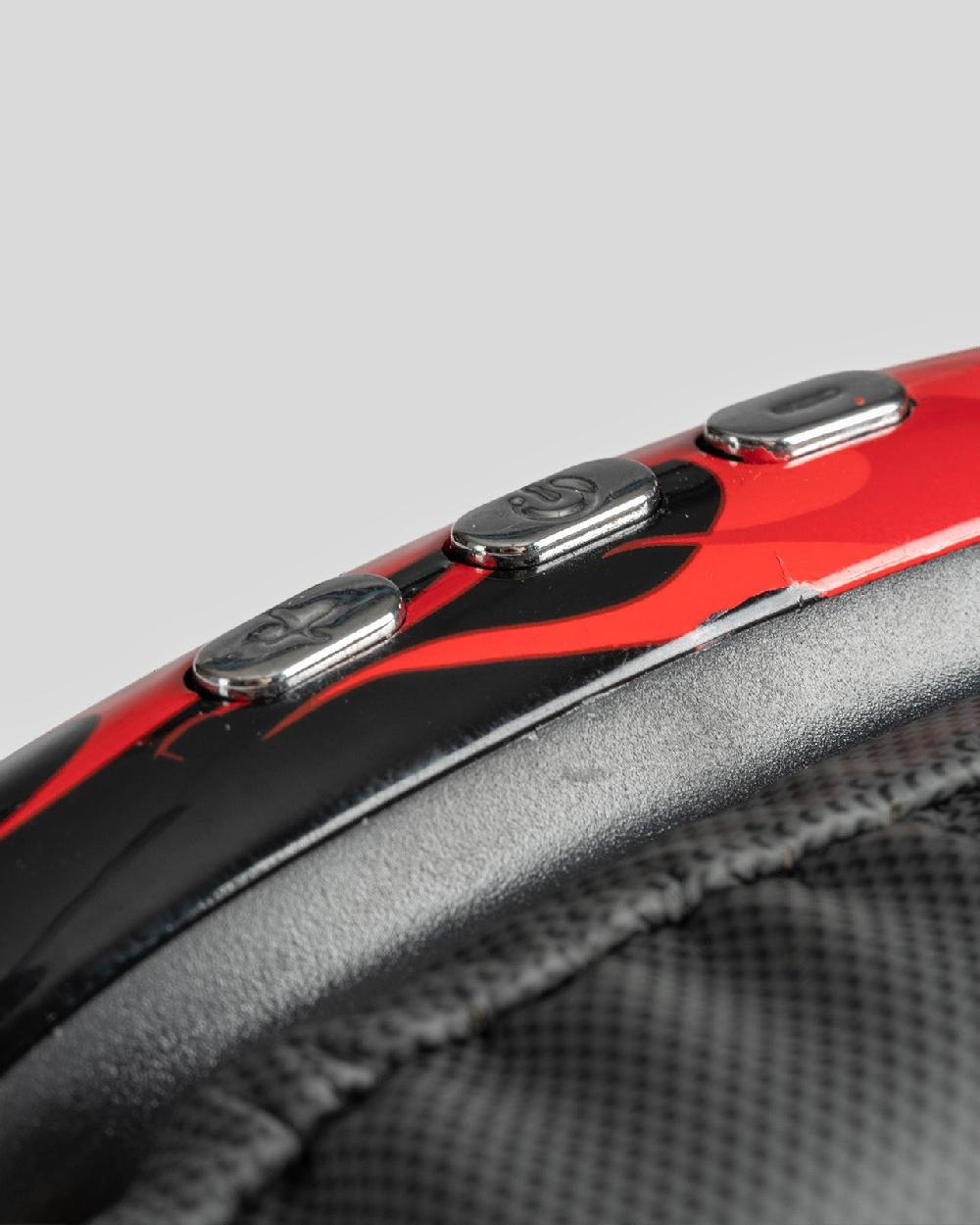 Vision Of Super BLACK HEADPHONES WITH RED FLAMES AND WHITE LOGO Offerte