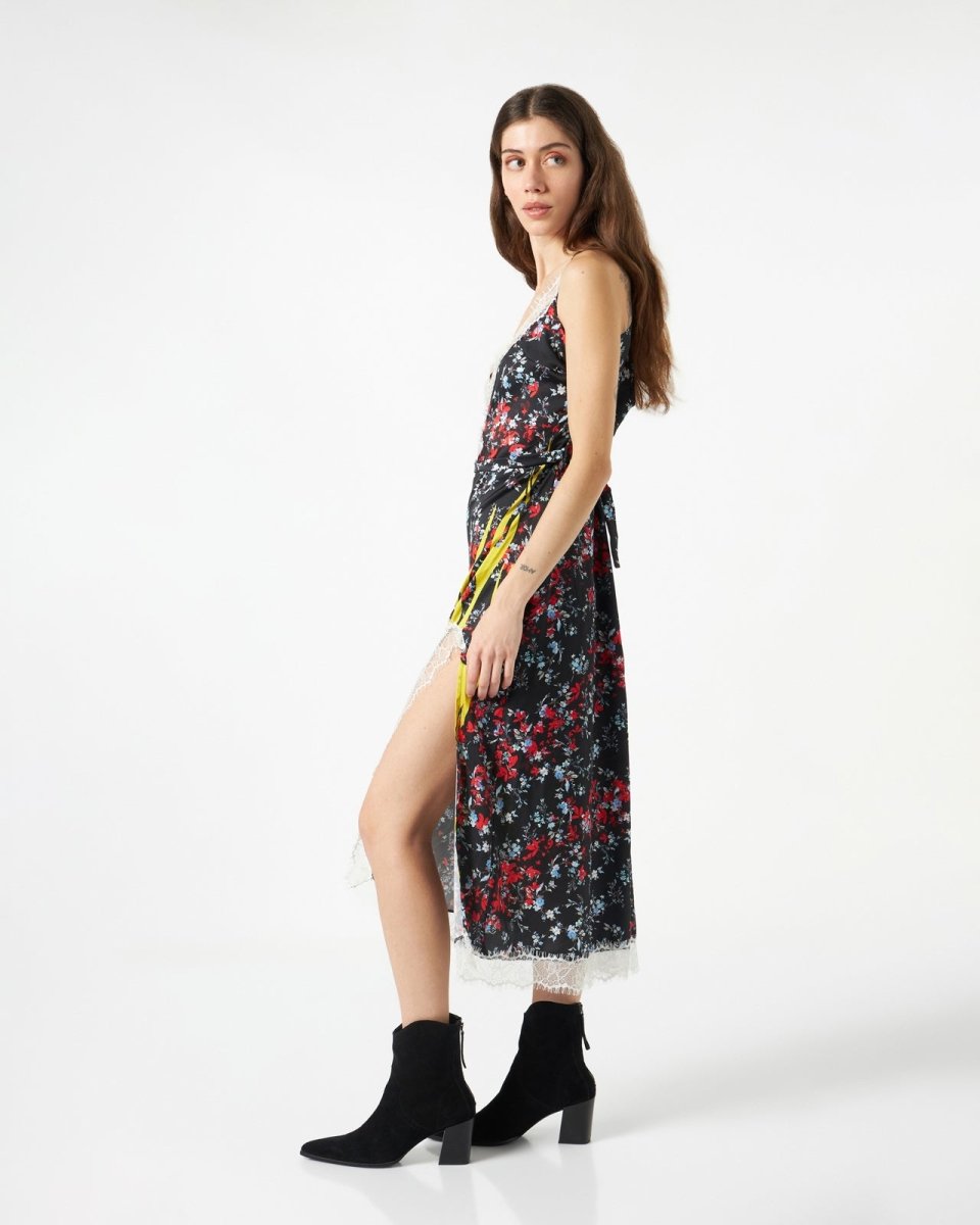 Vision Of Super FINE BLACK DRESS WITH YELLOW FLAMES Negozio