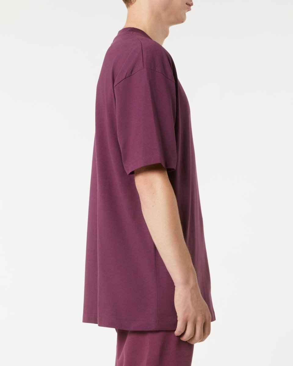 Vision Of Super GRAPE WINE T-SHIRT WITH EMBROIDERED FLAMING HEART In Saldo