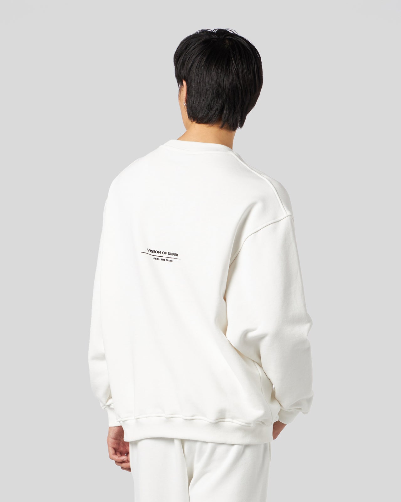 Vision Of Super WHITE CREWNECK WITH FLAMES LOGO Negozi Online
