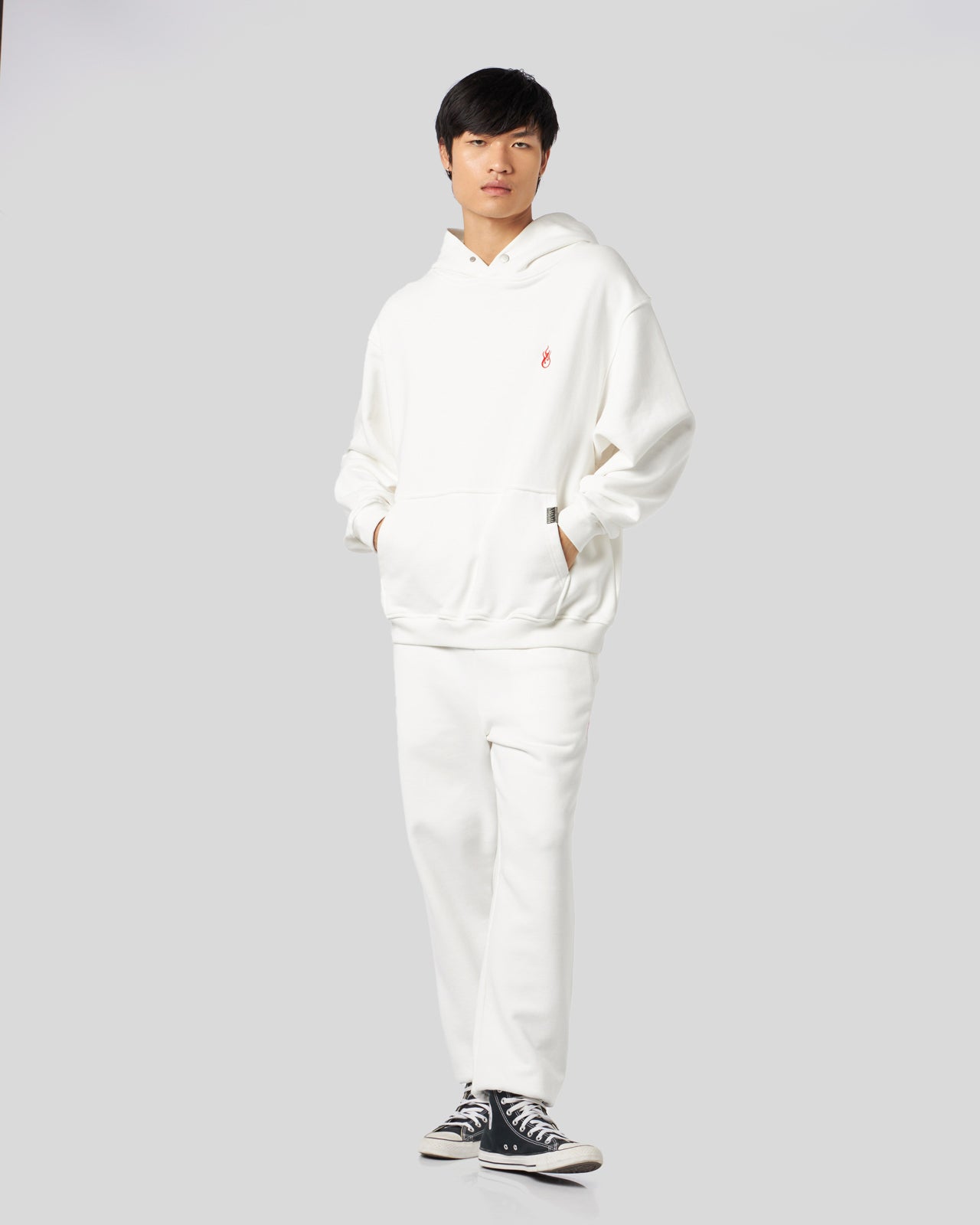 Vision Of Super WHITE HOODIE WITH FLAMES LOGO Acquista Ora