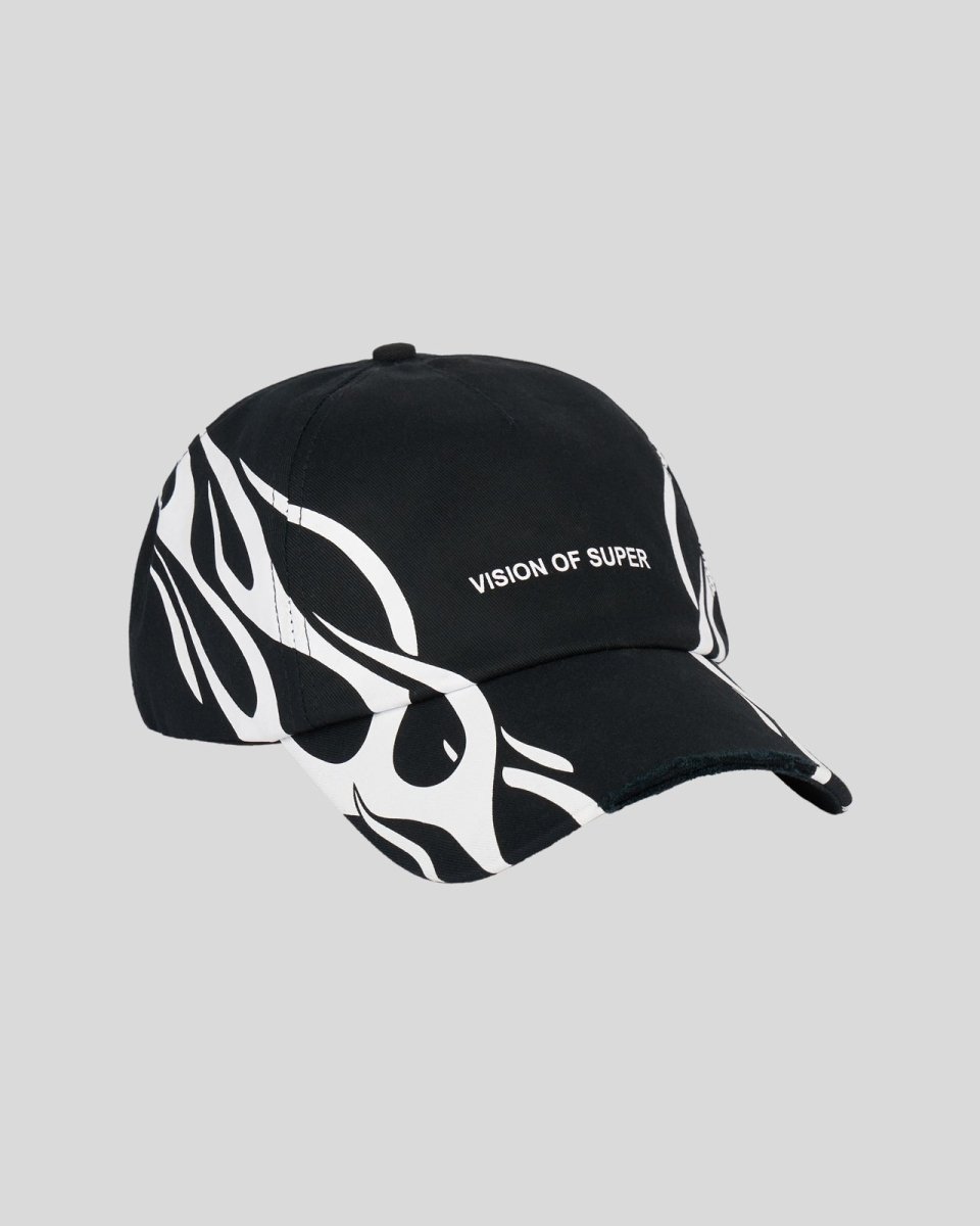 Vision Of Super BLACK CAP WITH WHITE TRIBAL PRINT Saldi Di Fabbrica