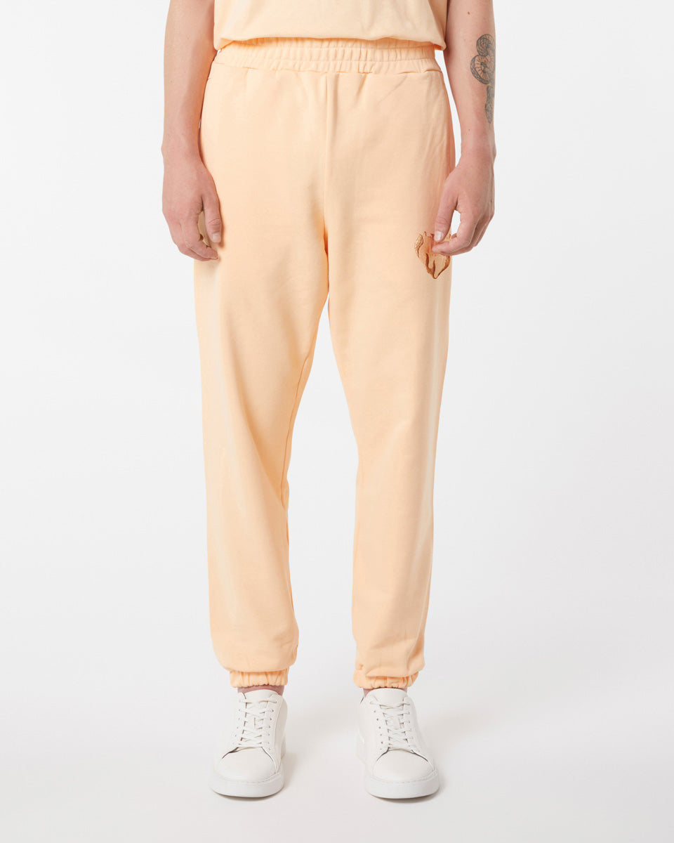 Vision Of Super PEACH PANTS WITH EMBROIDERED FLAMING HEART Saldi