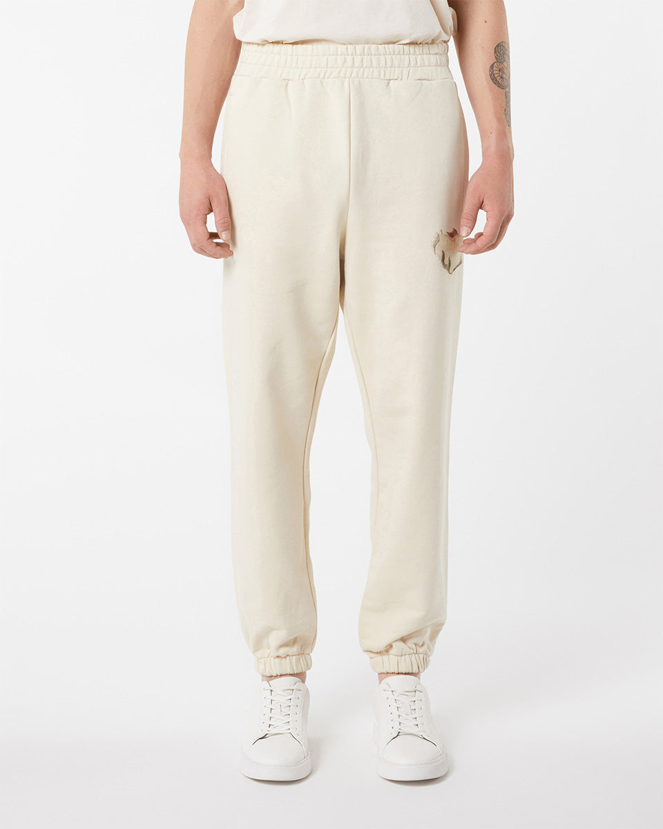 Vision Of Super SAND PANTS WHIT EMBROIDERED FLAMING HEART Vendita Calda
