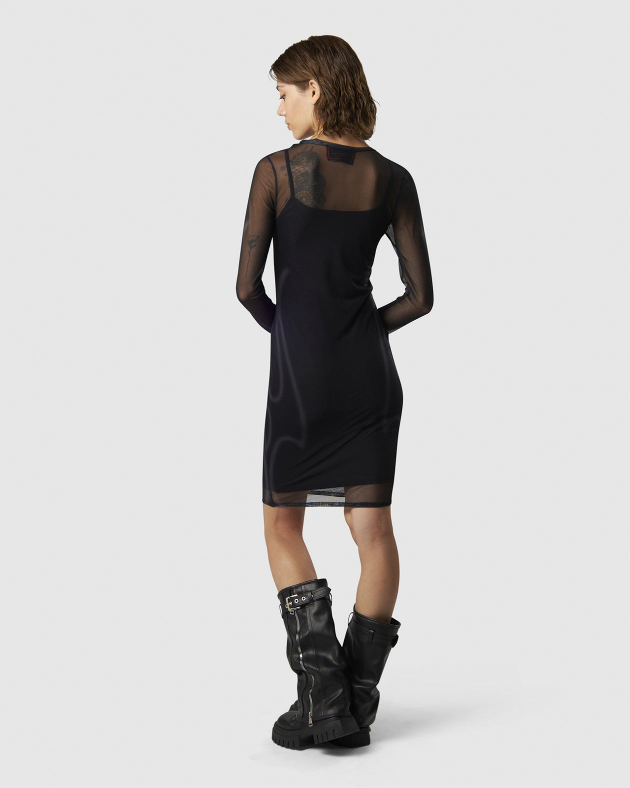 Vision Of Super BLACK DRESS WITH SAND TRIBAL FLAMES Acquista Ora