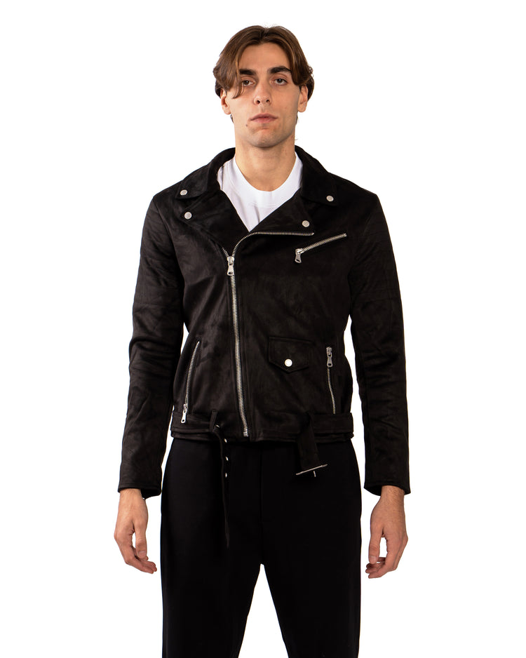 Why not brand Chiodo in camoscio con zip Saldi Di Fabbrica