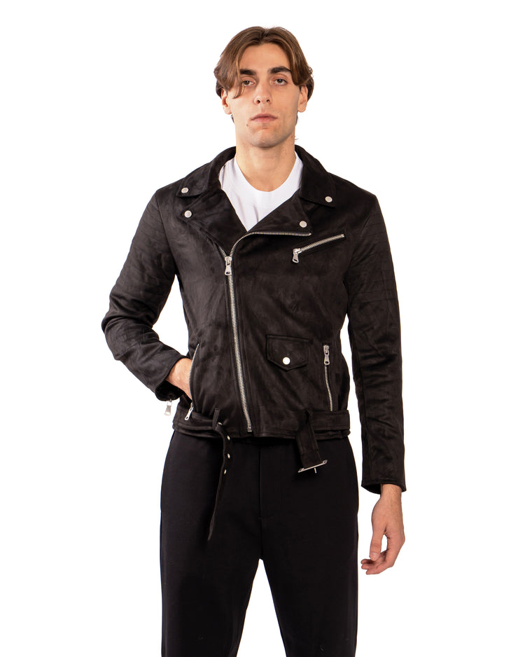 Why not brand Chiodo in camoscio con zip Saldi Di Fabbrica