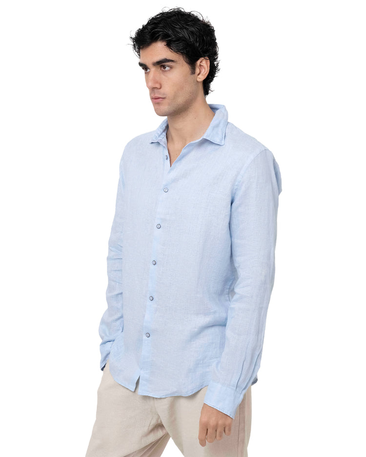 Why not brand Camicia in Lino con Collo alla Francese 2025