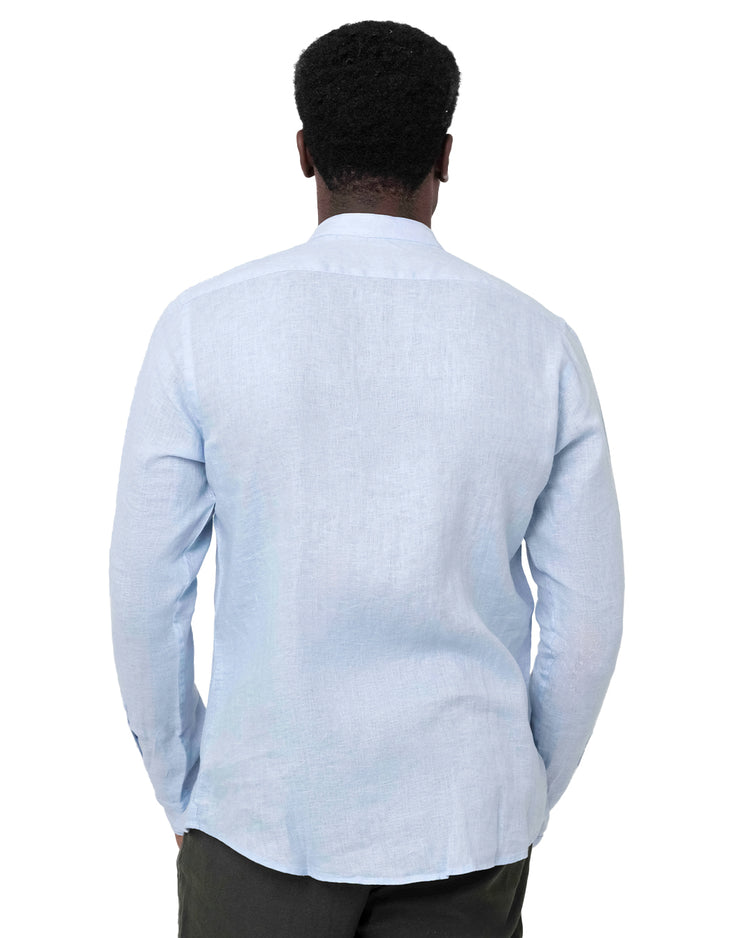 Why not brand Camicia in Lino con Collo Koreano In Linea