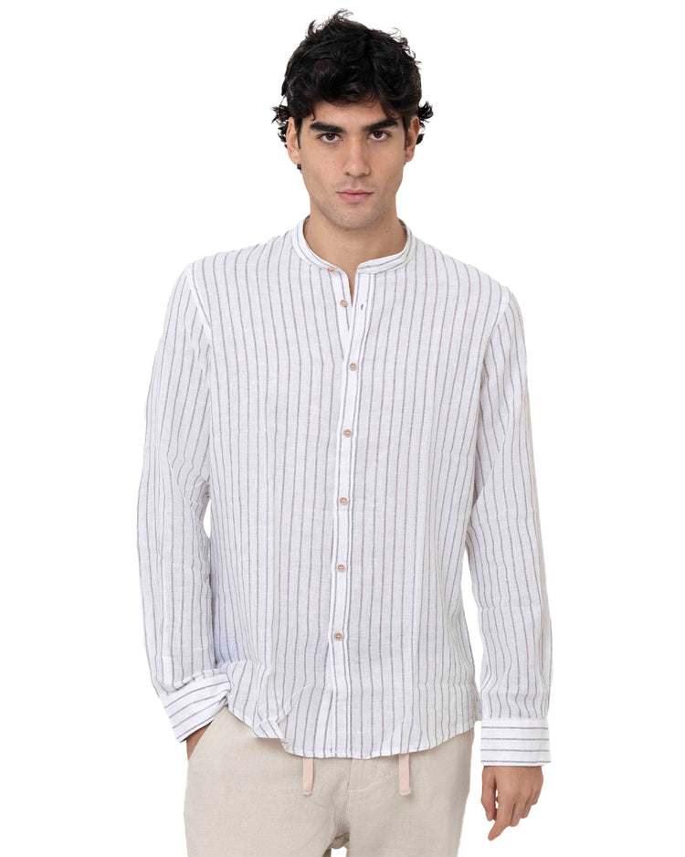 Why not brand Camicia in Lino a Righe Strette Nuovo