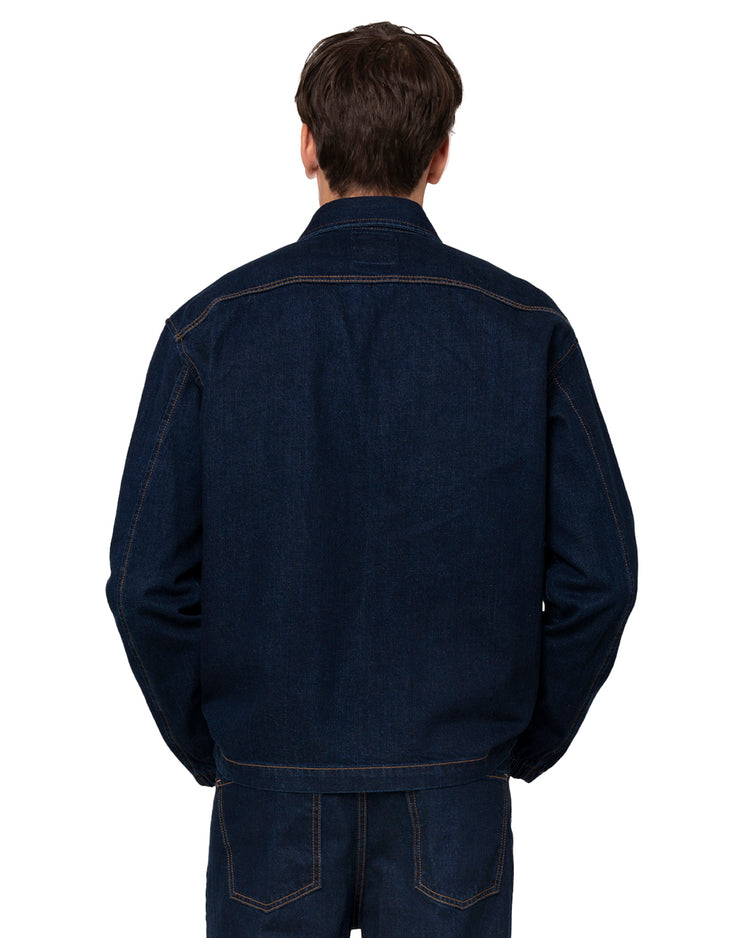 Why not brand Giacca in denim con zip blu wash Sconto