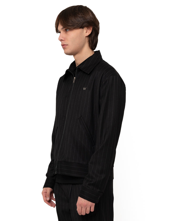 Why not brand Giacca gessatta con colletto e zip Saldi Di Fabbrica