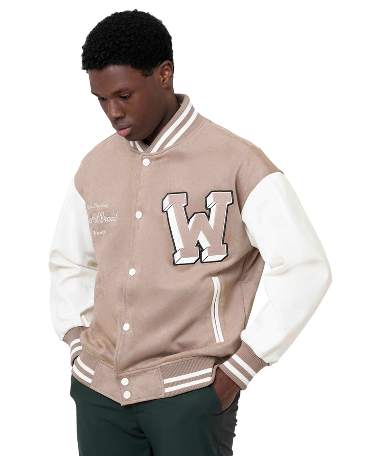 Why not brand Giacca con Patch Ricamato a mano e Slogan Cucito Affare Del Giorno