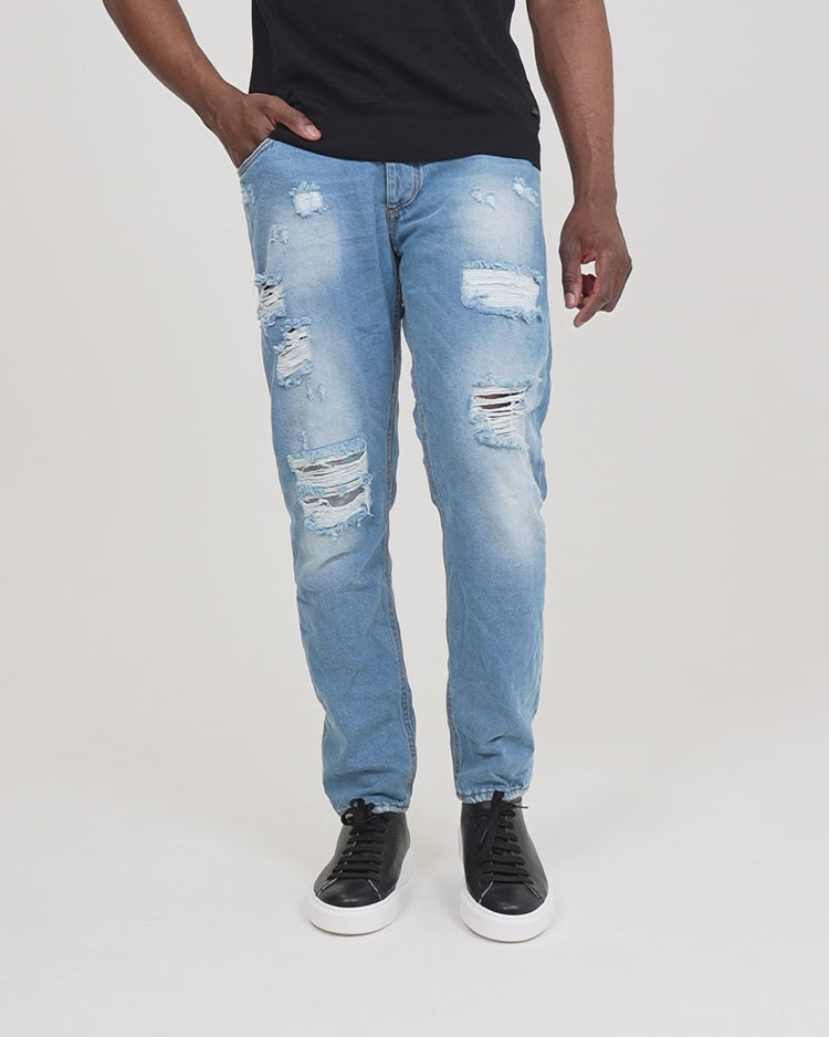Why not brand Jeans Tela Fissa con Abrasioni e Vestibilità Slim Sconto