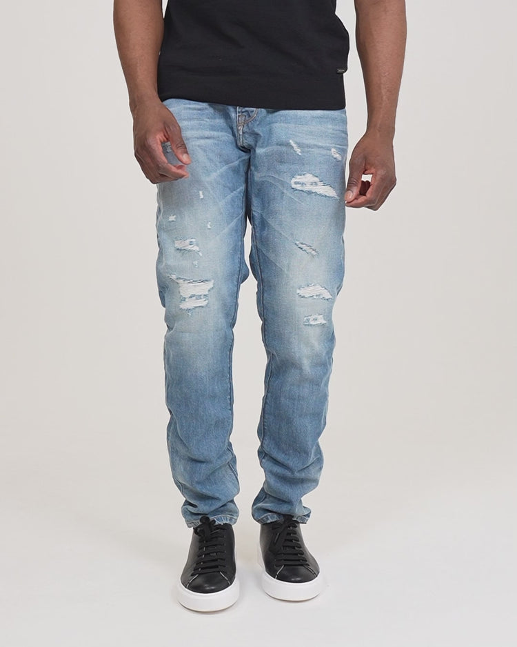 Why not brand Jeans Lavaggio Chiaro con Sarciture Ricavate a Mano Economico