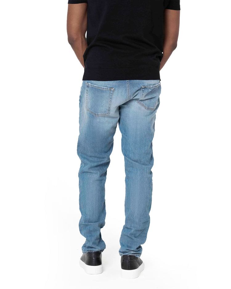 Why not brand Jeans Lavaggio Chiaro con Sarciture Ricavate a Mano Economico