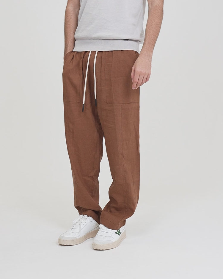 Why not brand Pantalone Loose Fit in Lino Sconto