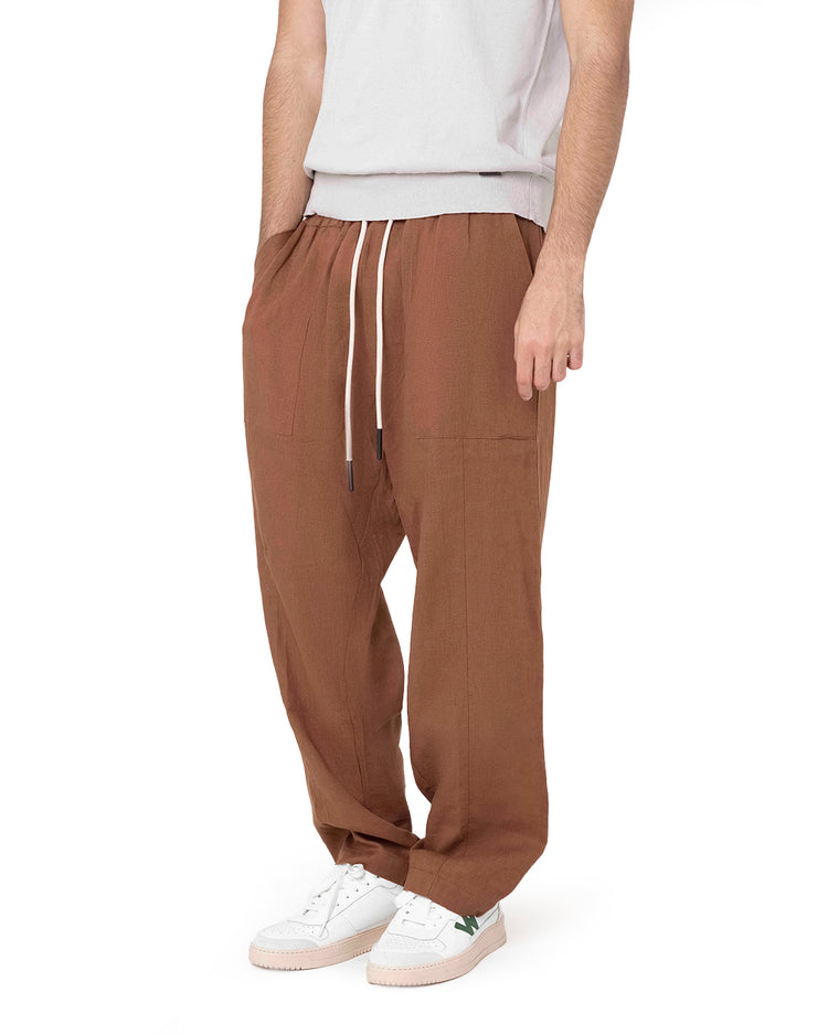 Why not brand Pantalone Loose Fit in Lino Sconto