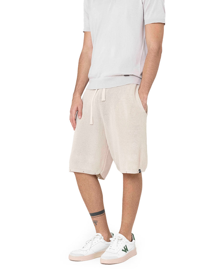 Why not brand Short in Maglia a Costine con Laccio Tinta su Tinta 2025