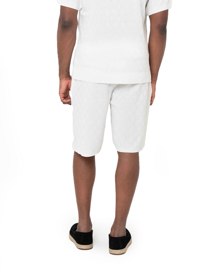 Why not brand Short in Maglia con Fantasia a Rombi Italy