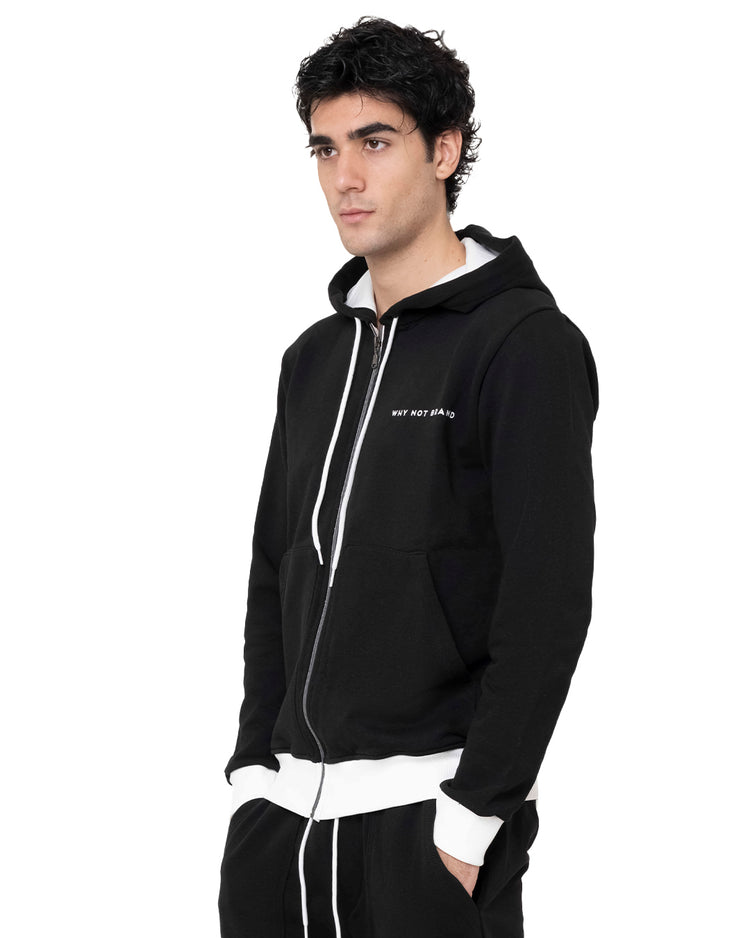 Why not brand Felpa con Zip e Tasche con Cappuccio Black Friday