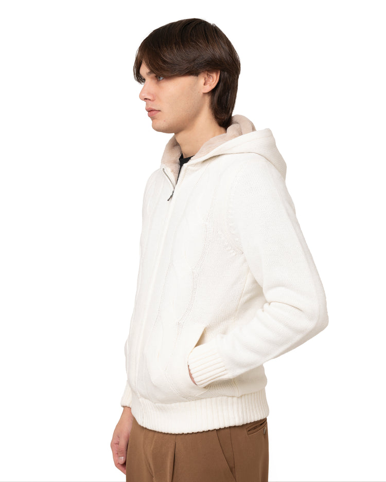 Why not brand Maglione con cappuccio zip ed interni in pelliccia Sconti VIP