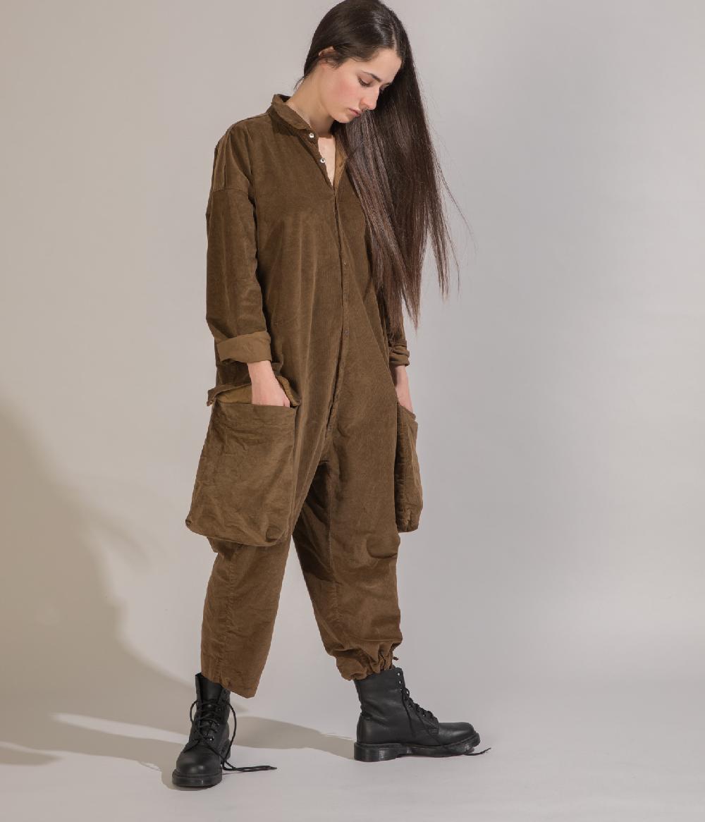 Album Di Famiglia art. 20W6084 CORDUROY CARGO JUMPSUIT In Vendita