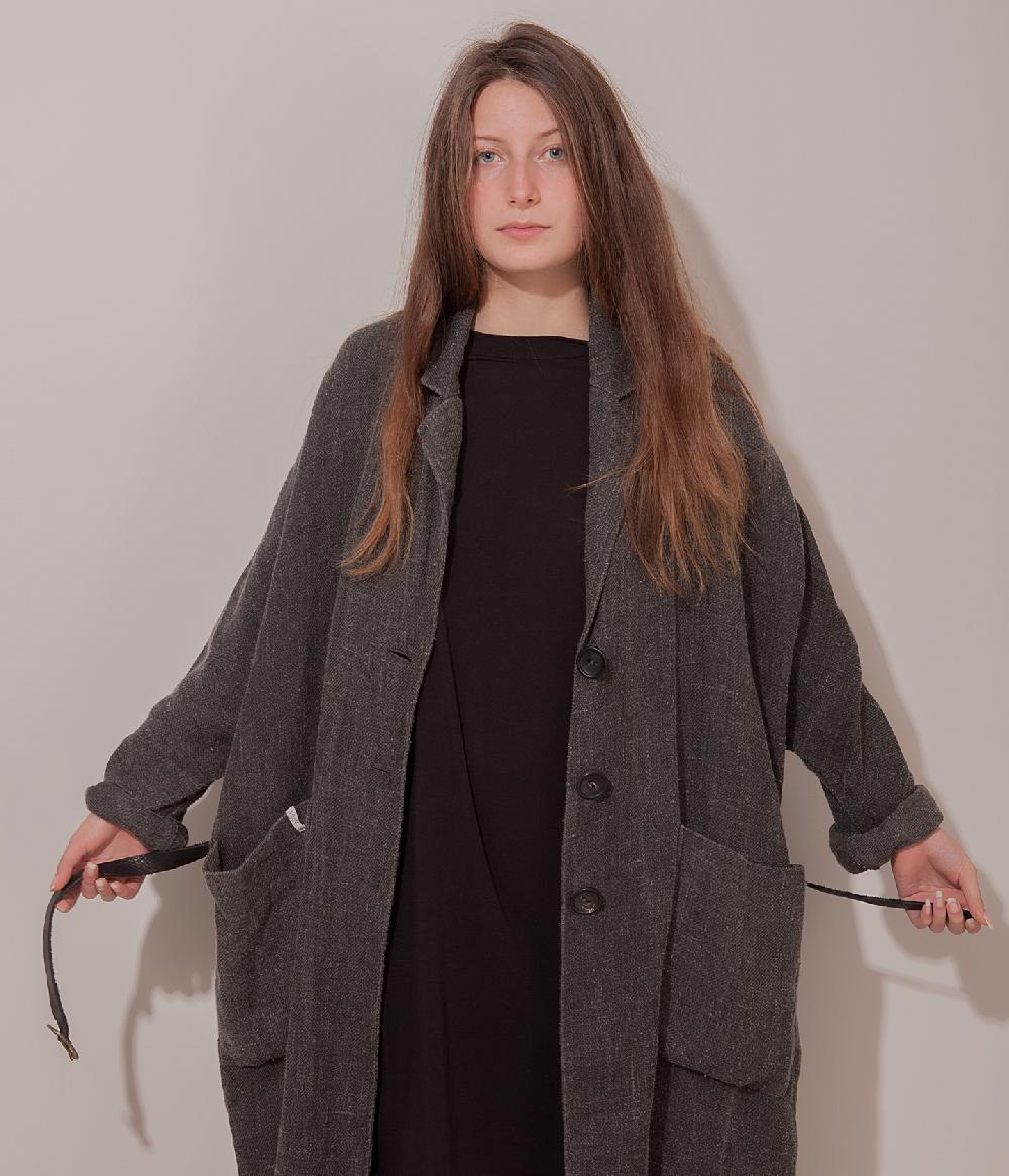 Album Di Famiglia art. 17S#4588 LINEN COAT + BELT Negozio