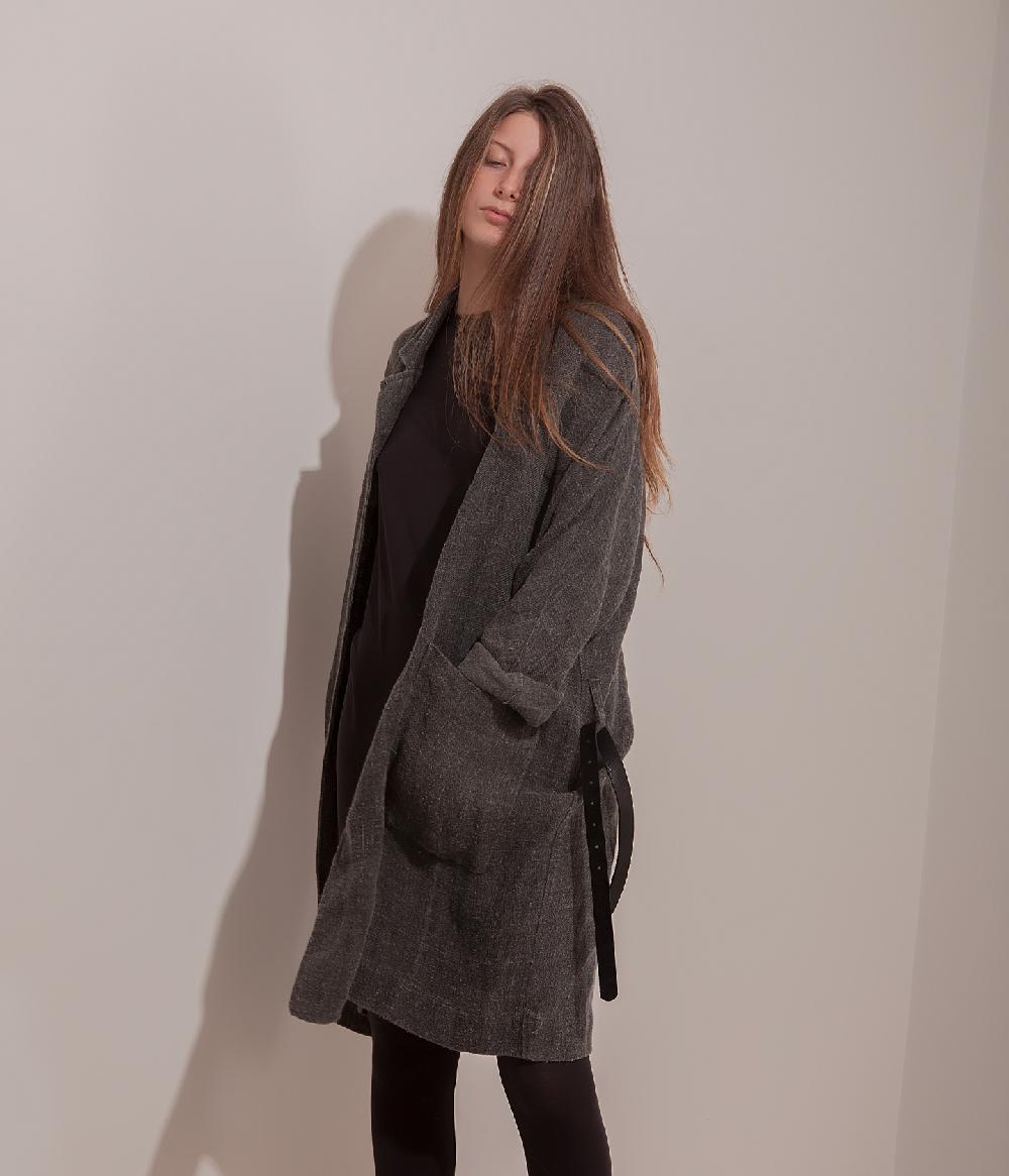 Album Di Famiglia art. 17S#4588 LINEN COAT + BELT Negozio