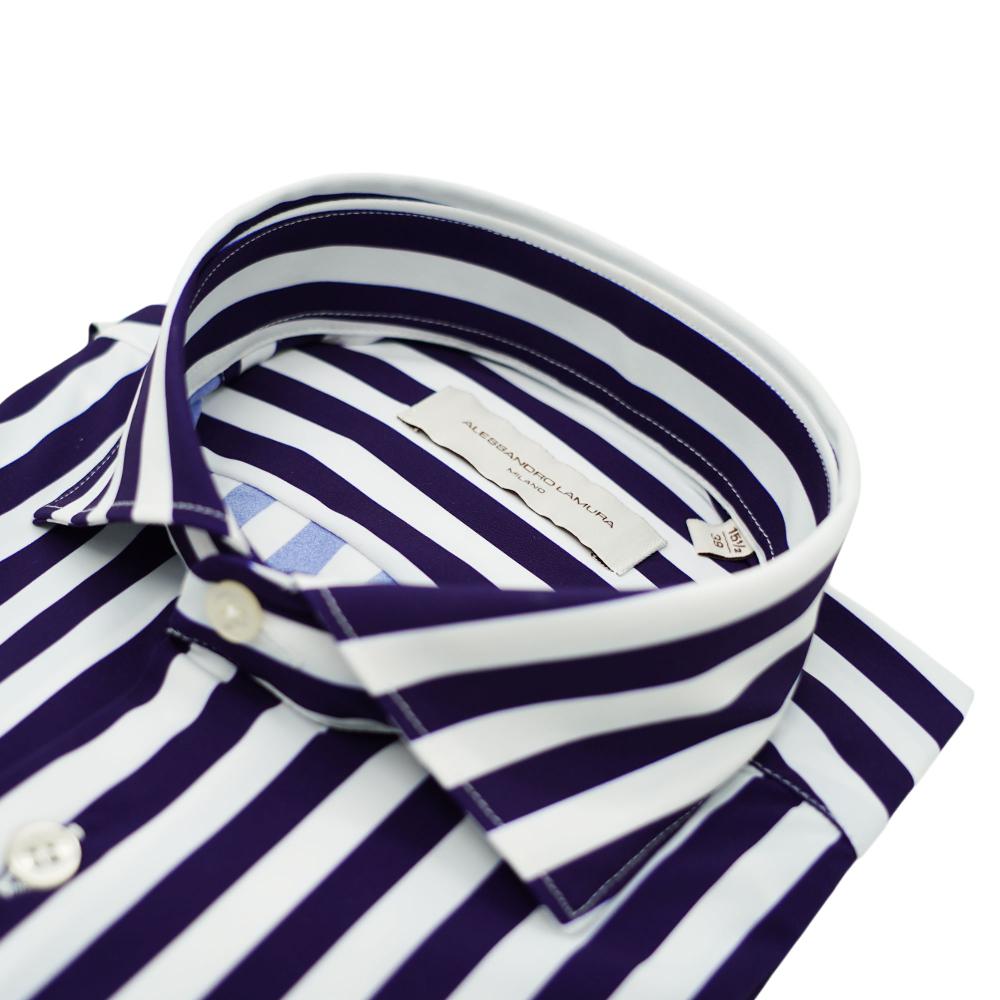 Alessandro Lamura Camicia a righe bianche e blu navy I Più Venduti