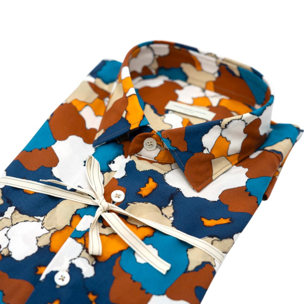 Alessandro Lamura Camicia Multicolore con Fantasia Astratta Spedizione Gratuita