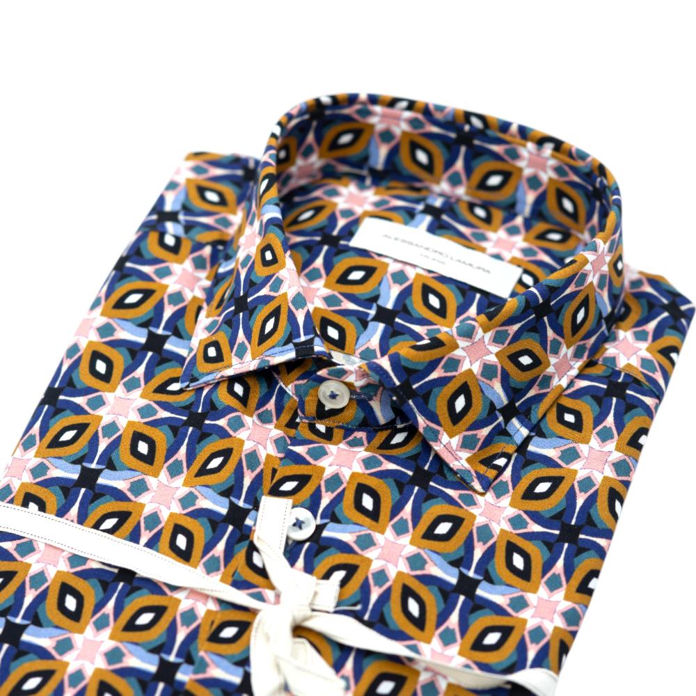 Alessandro Lamura Camicia Multicolore con Motivo Geometrico Saldi