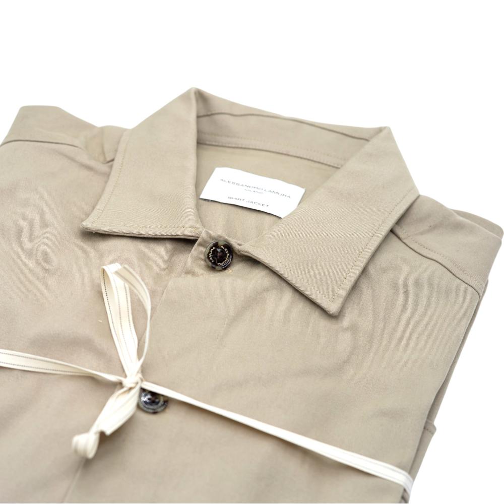 Alessandro Lamura Camicia Overshirt Beige Tinta Unita Vendita Economica
