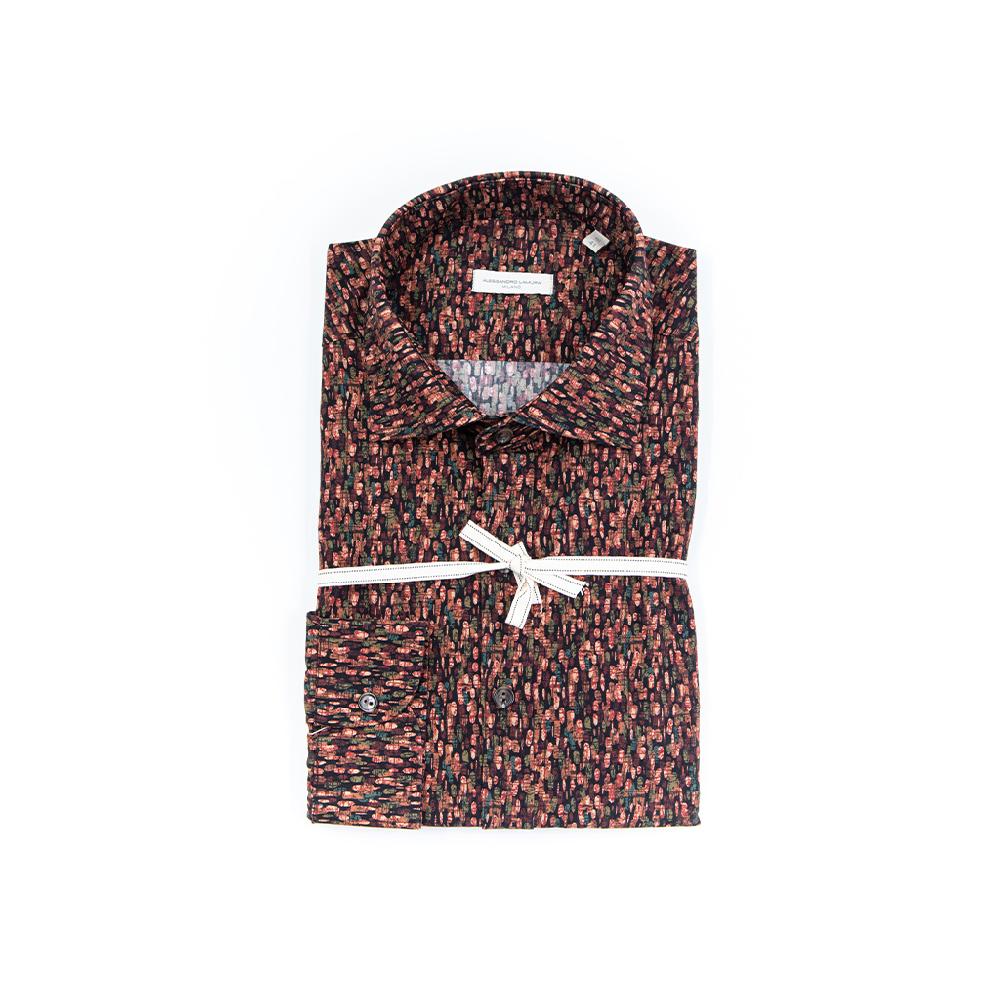Alessandro Lamura Camicia Di Cotone Digital Print – Collo francese 2025