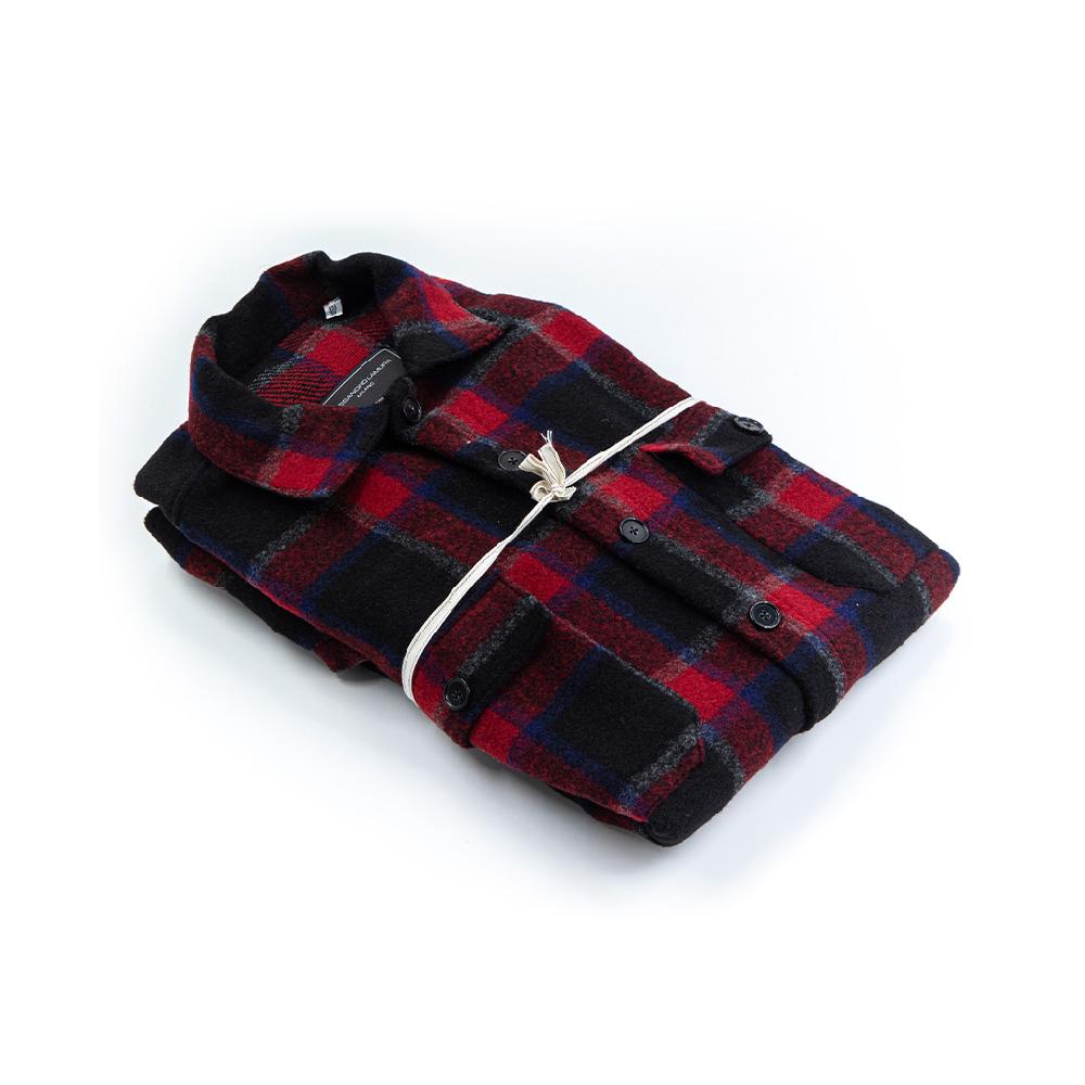 Alessandro Lamura Camicia Overshirt a Quadri – Collo Italiano Nuovo