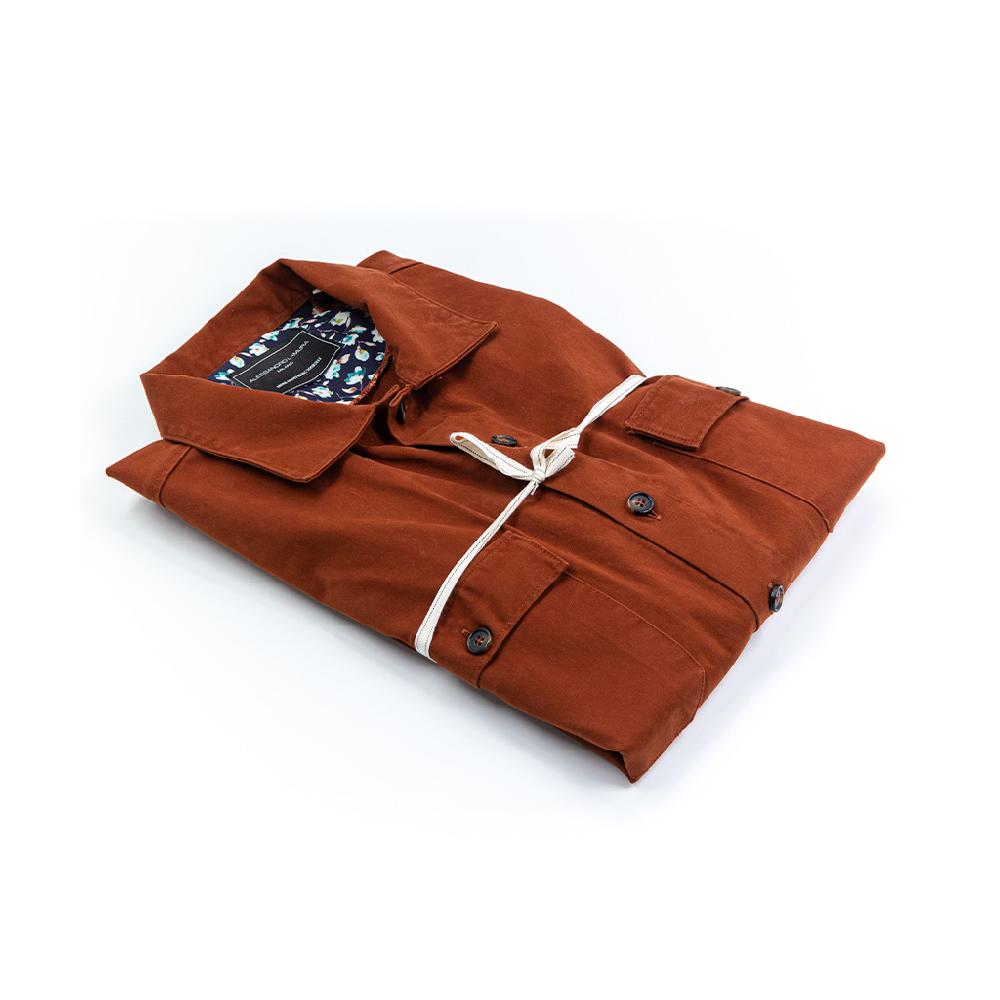 Alessandro Lamura Camicia Overshirt in Gabardine doppia – Collo Italiano con contrasti Vendita