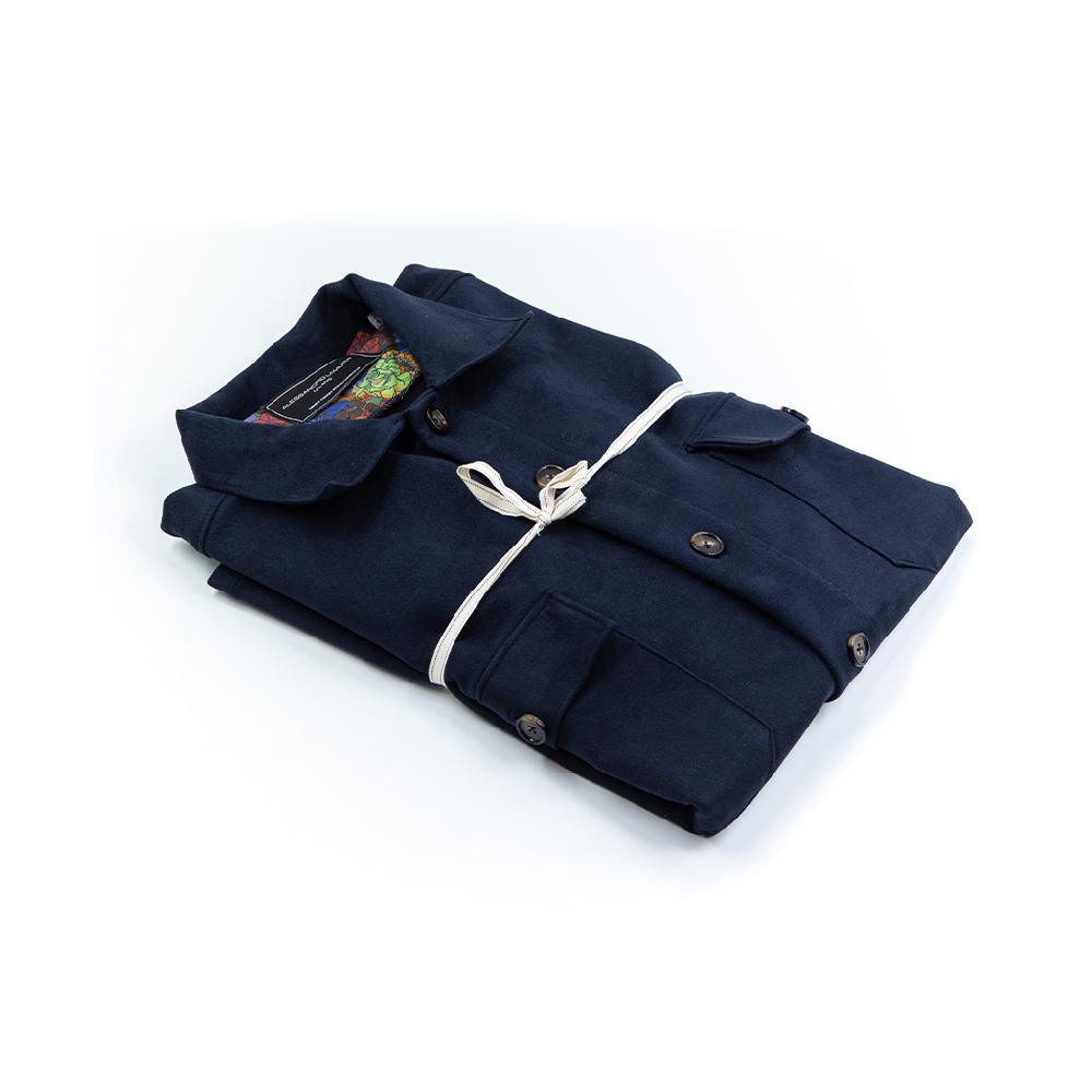 Alessandro Lamura Camicia Overshirt in Daino – Collo Italiano con contrasti Promozione