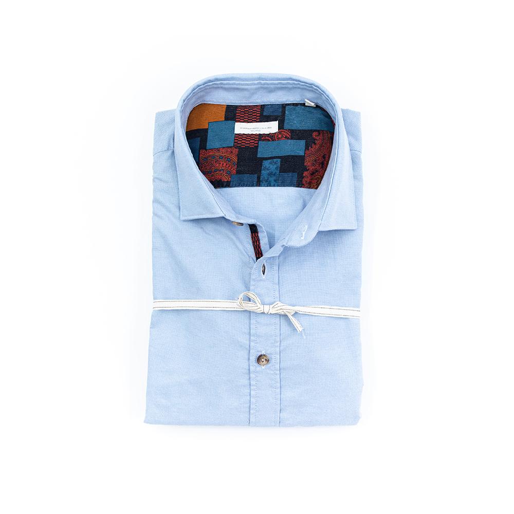 Alessandro Lamura Camicia Oxford con Contrasti – Collo Italiano Soddisfazione Garantita