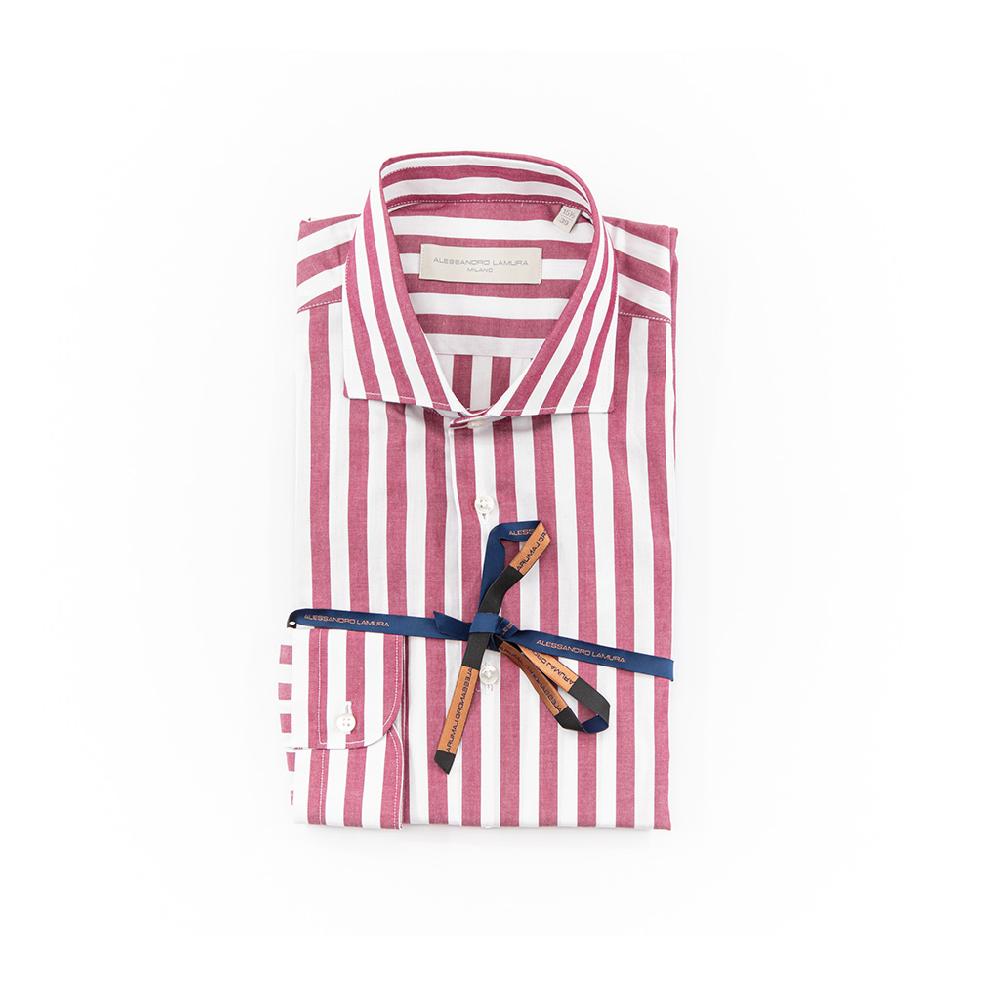 Alessandro Lamura Camicia Di Cotone Rigata – Collo francese Saldi Di Fabbrica