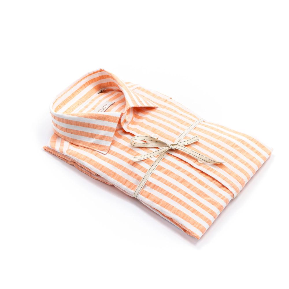 Alessandro Lamura Camicia Groffata in Cotone Collo Francese Fino Al -60%