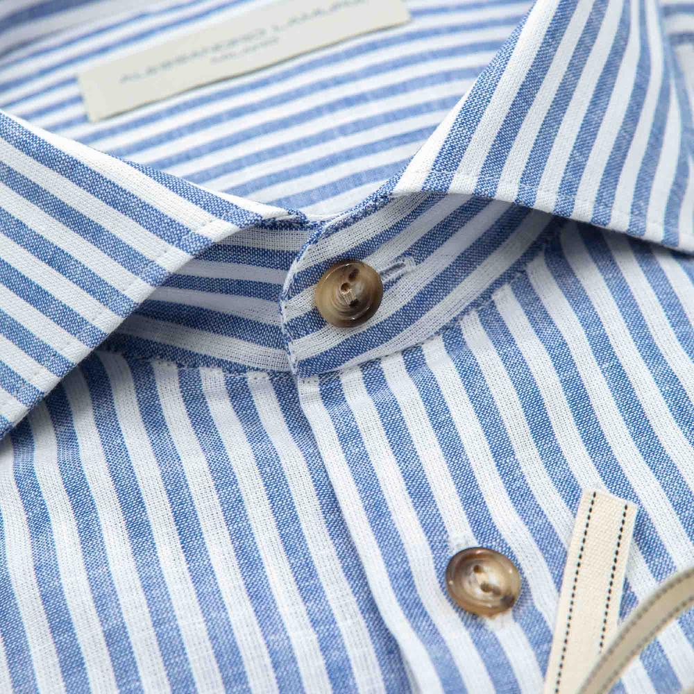 Alessandro Lamura Camicia Lino Blu e Bianca Rigata I Più Venduti