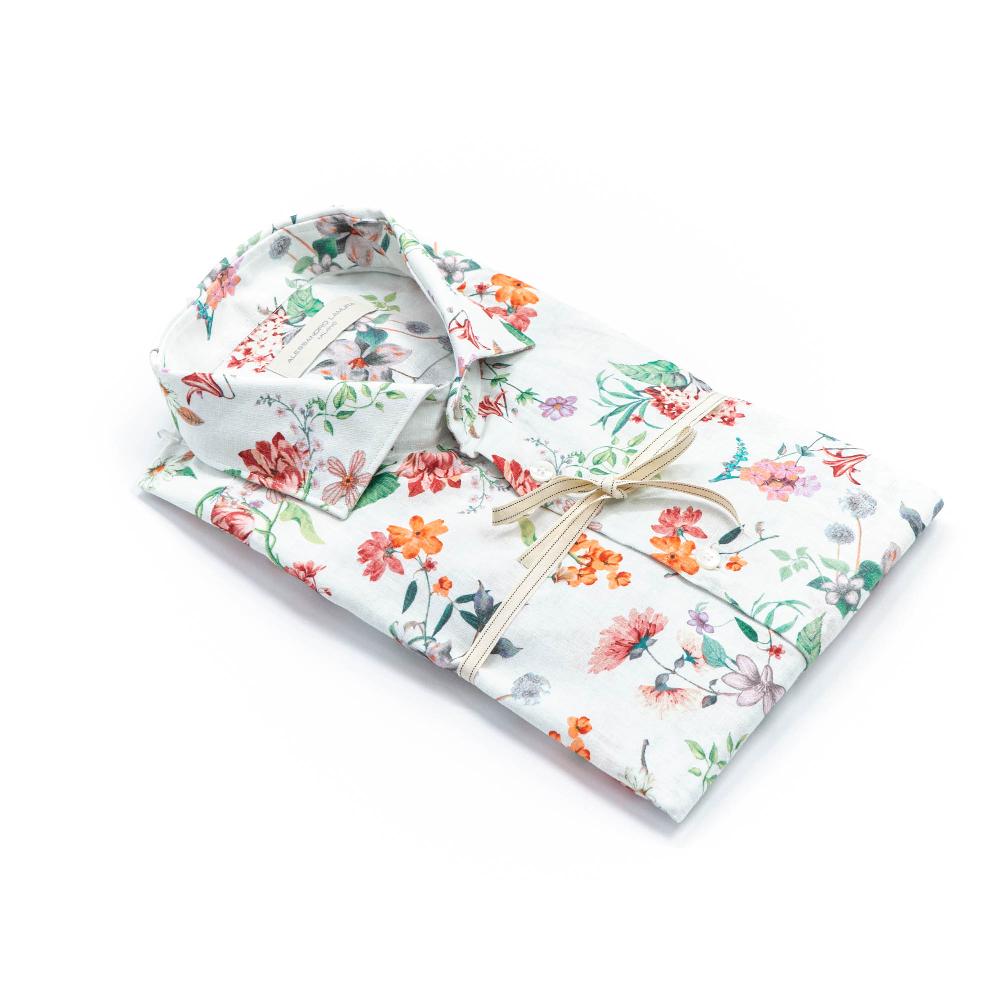 Alessandro Lamura Camicia Floreale Collo Francese Negozio