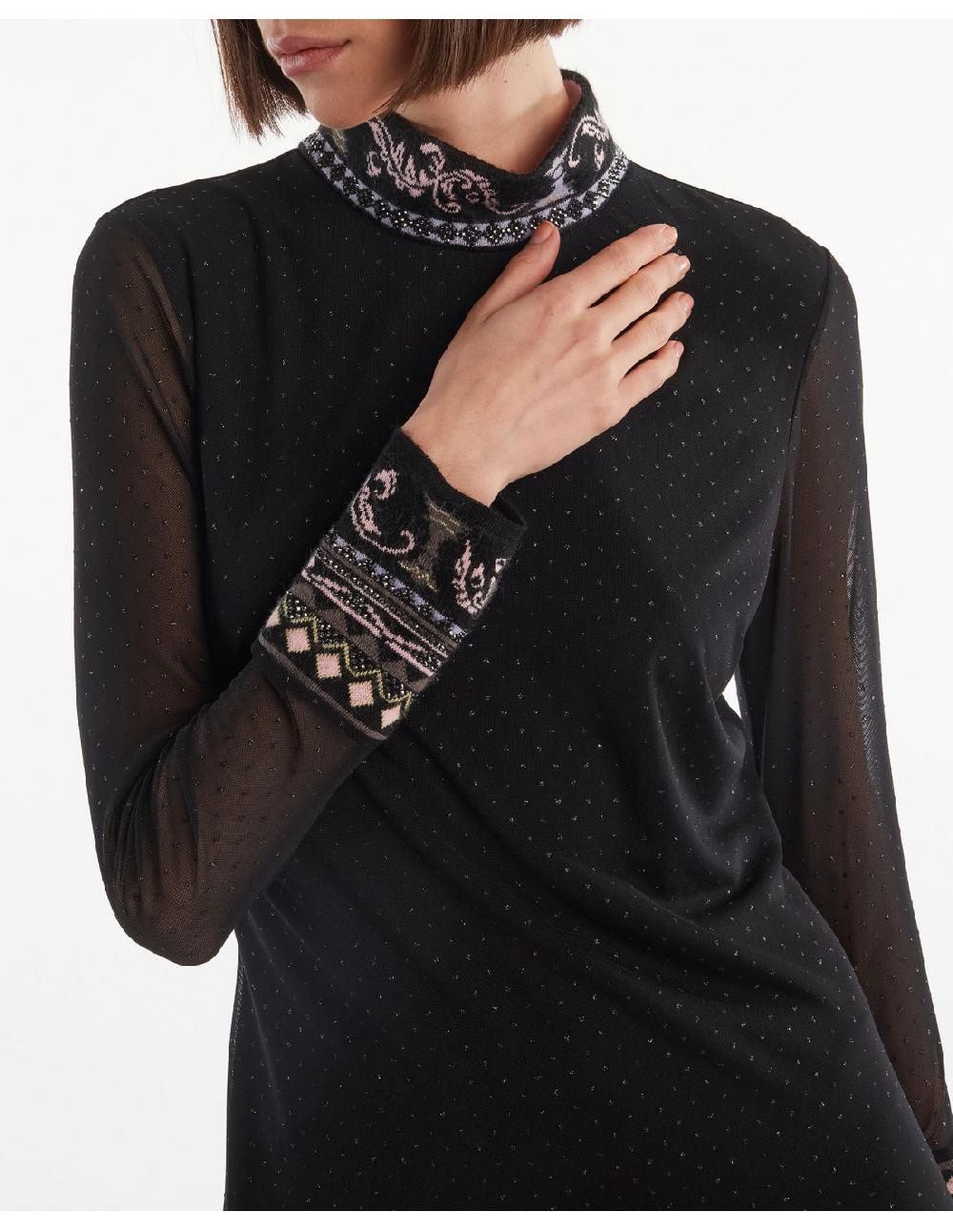Angelo marani ABITO GLITTER C/FINITURE IN MAGLIA+APPL Outlet