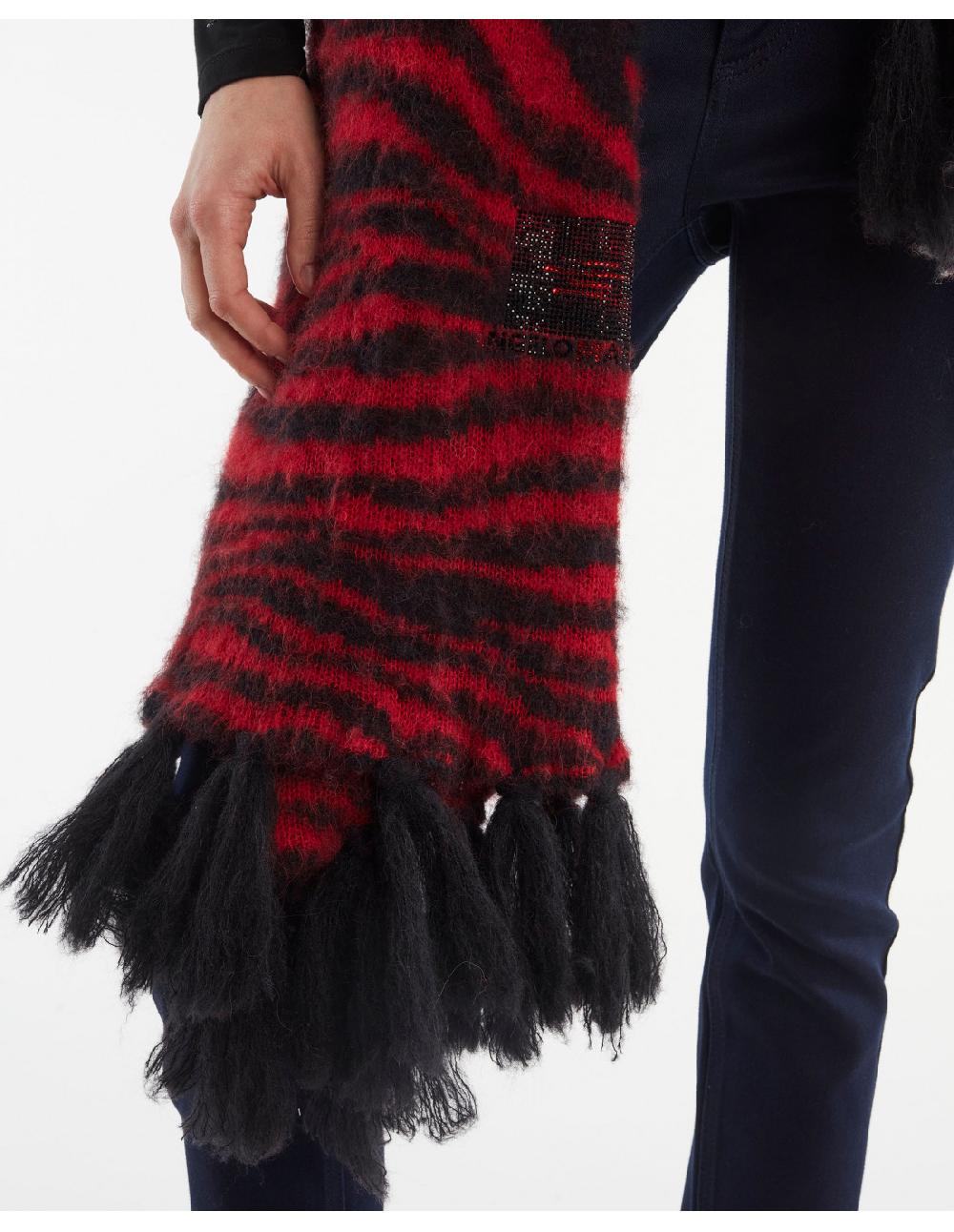 Angelo marani SCIARPA ZEBRA GARZATA IN ALPACA Nuova